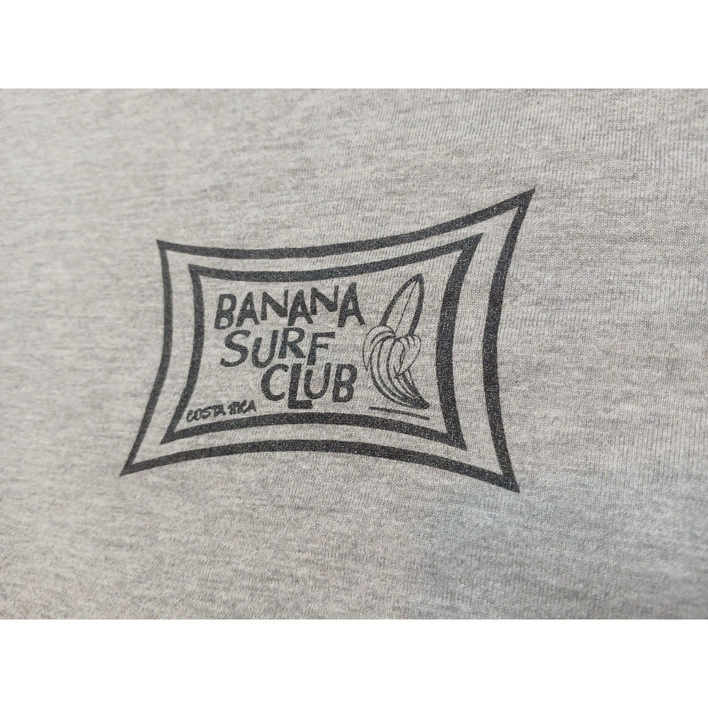 VTG Banana Surf Club T-Shirt Tamarindo Costa Rica Graphic Tee Size Medium Gray